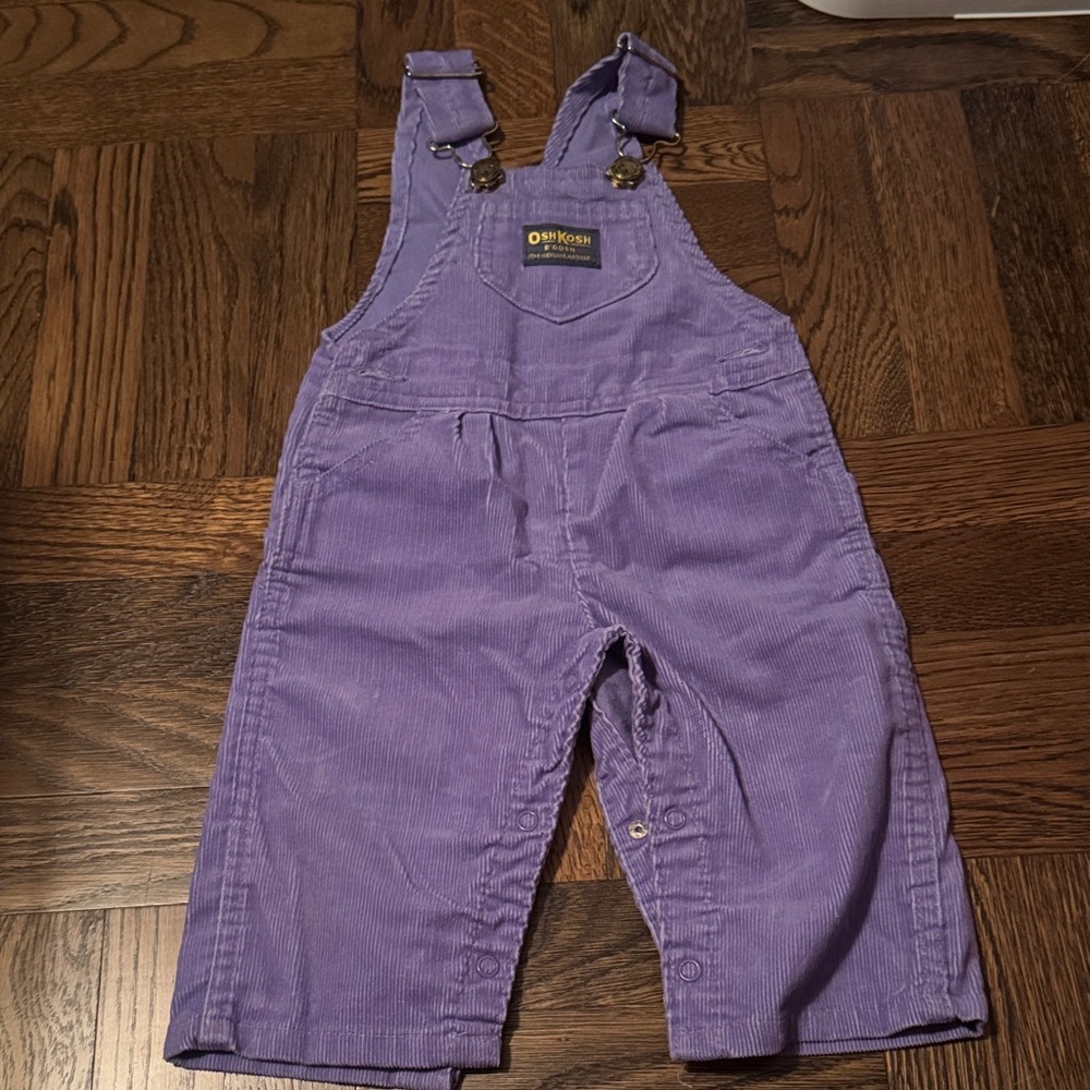 OshKosh B'gosh vintage 12M purple Corduroy Overalls